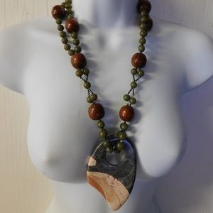Chunky Stone Medallion Necklace
